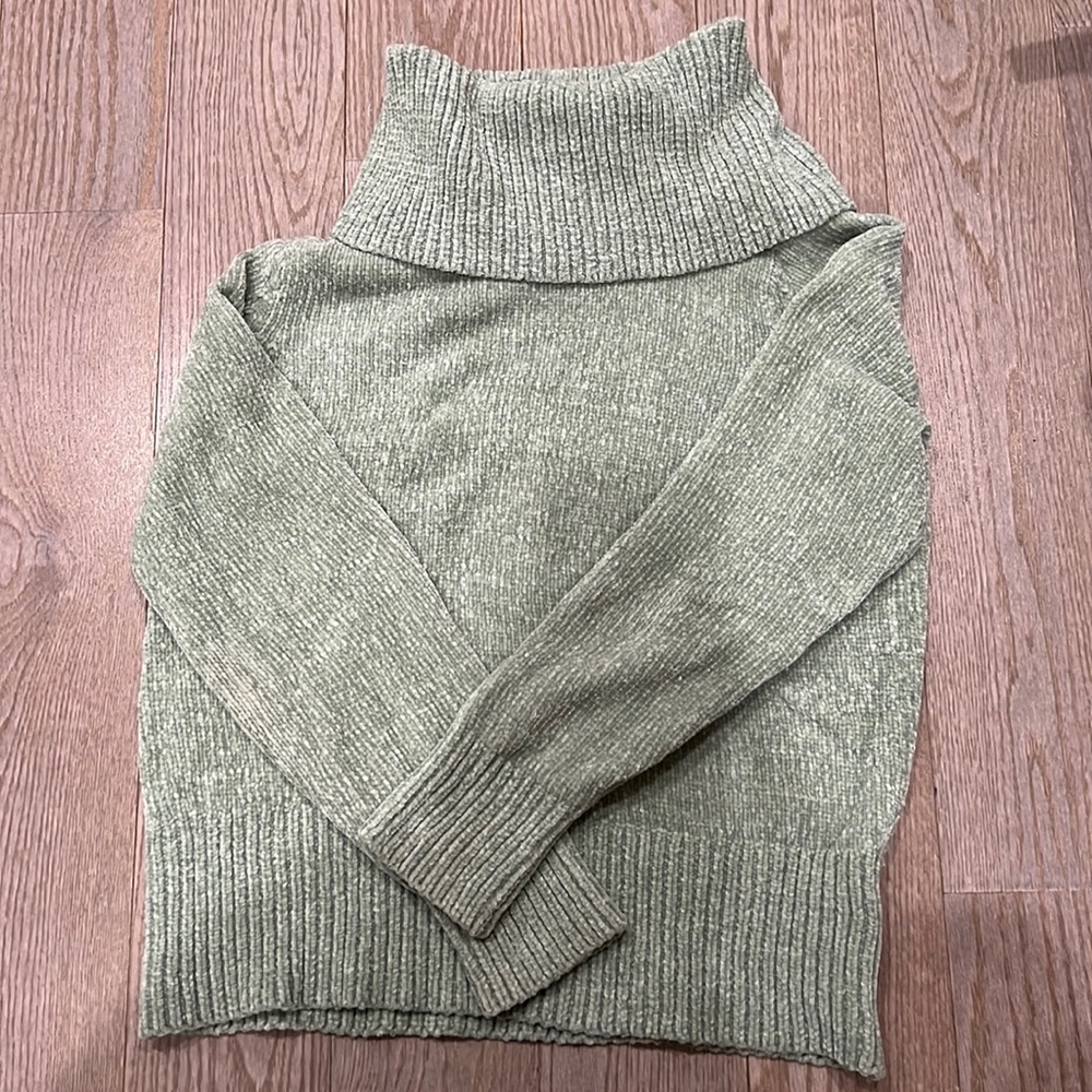 LOFT Green Cowl Neck Sweater